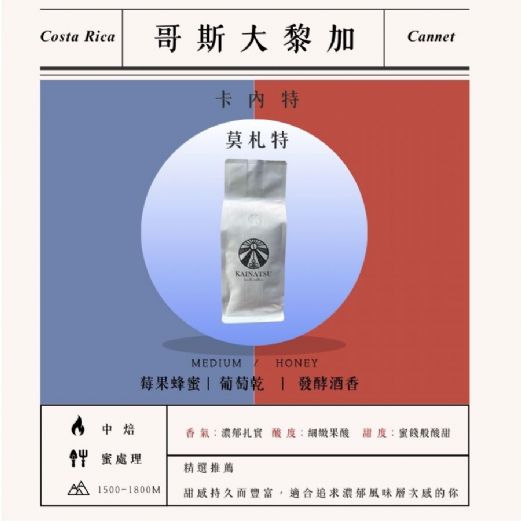 哥斯大黎加 卡內特 音樂家系列 莫札特 葡萄乾蜜處理